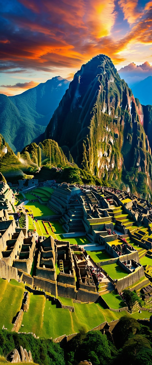 (Highest quality),(masterpiece:1.2),(Very detailed:1.2),Ultra-high resolution,RAW color photos,8K,Vast landscape photography,Realistic photos,Elaborate photos,Skydiving viewpoint,Written boundary depth,Sharp focus,In the clouds,Machu Picchu,Asahi,Beautiful colors,Written boundary depth,Wide Light,Low contrast,Backlight,Sharp focus,Vibrant colors,moving composition
