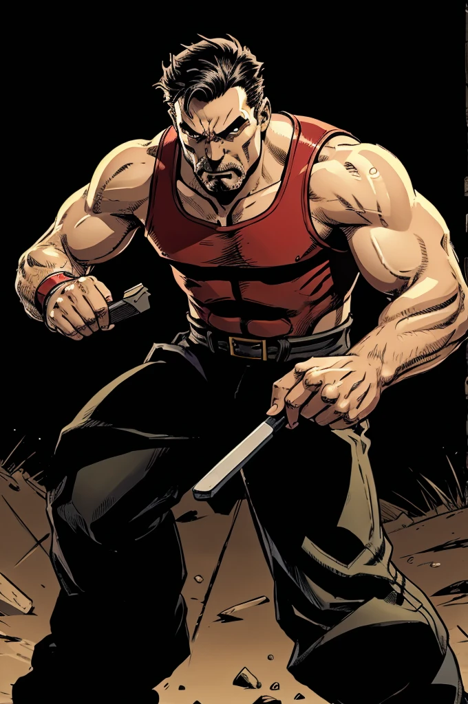 Mario gaming character as a man fighting angrily with bad man