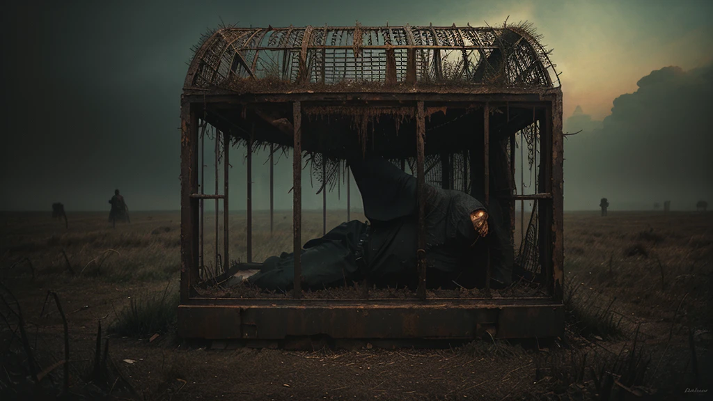 Zdzislaw Beksinski and album covers, Horizontal image, devil,Rage in the Cage