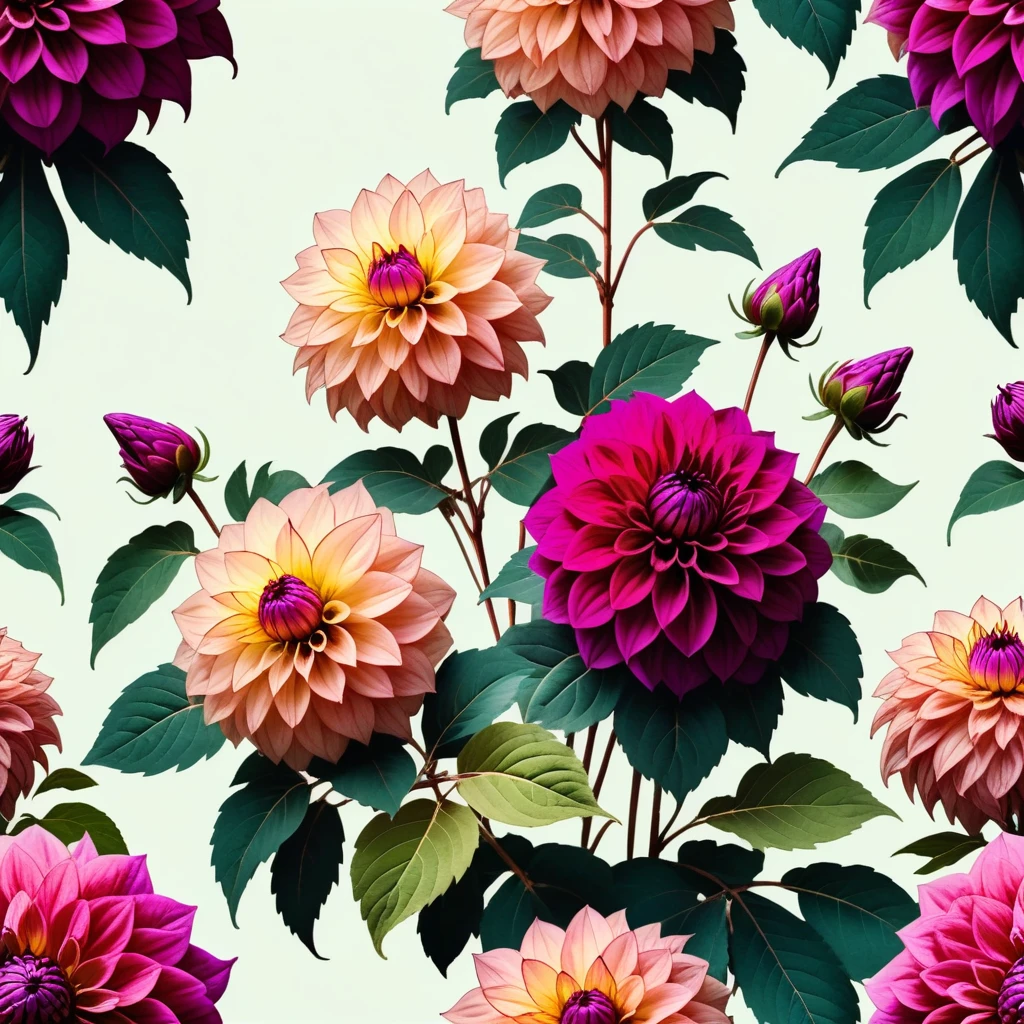 Crazy, Floral, Dahlia, Vintage, nature, Layered, Depth Bougainvillea,
