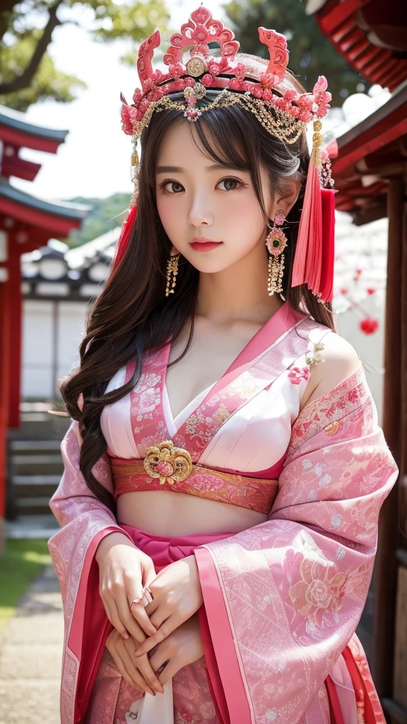 love affair goddess gorgeous crown Pink Dressed as a shrine maiden