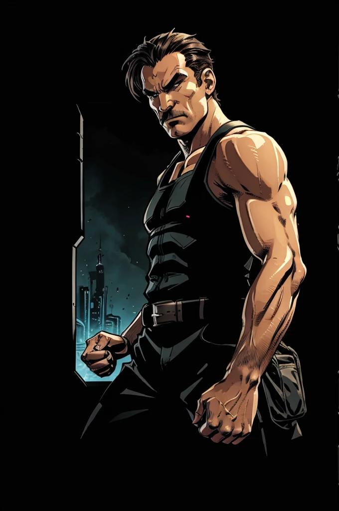 Mario gaming character as a man fighting angrily with bad man