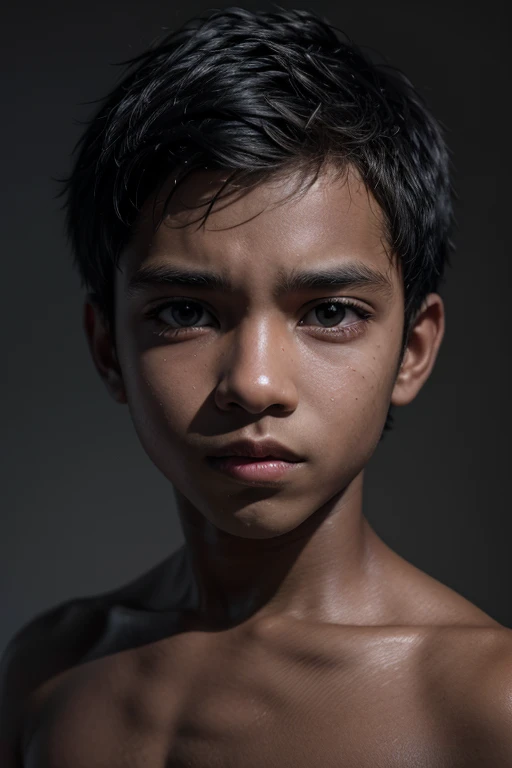 create the image of a dark-skinned boy