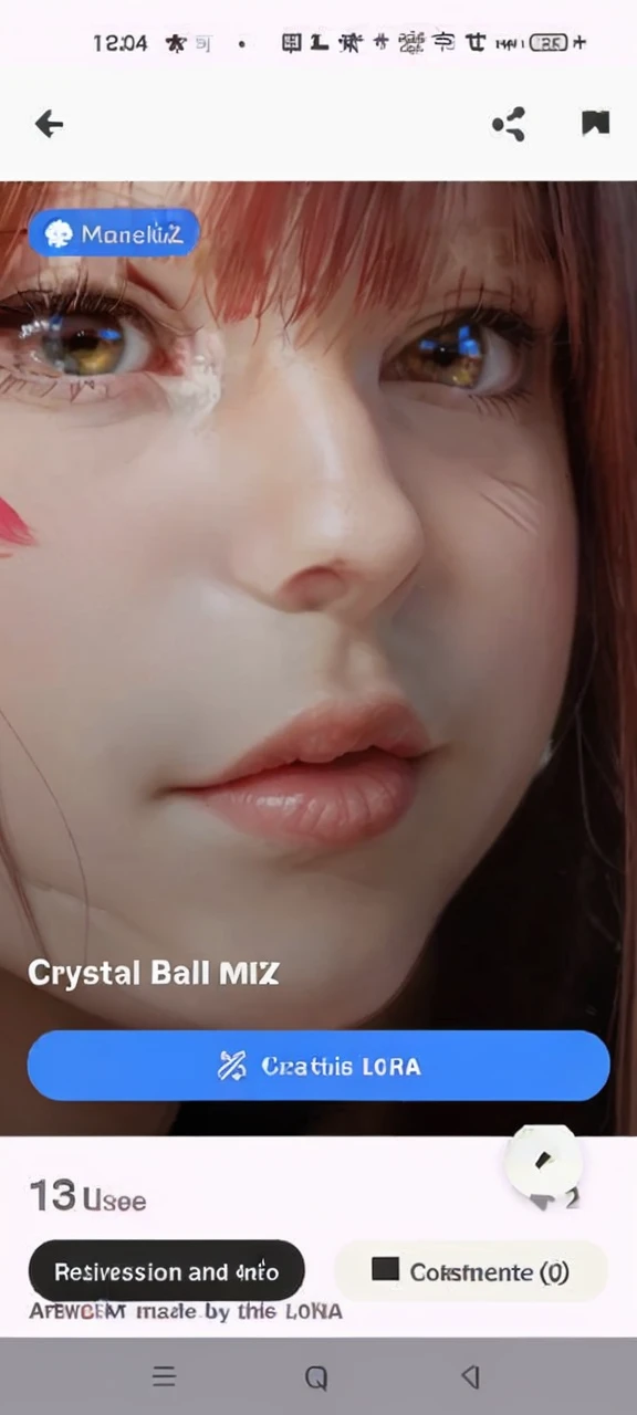Gqnzer face from crystal ball mix pixai version everything else is the same only that you see a whole girl person is different/enlarge and remake image