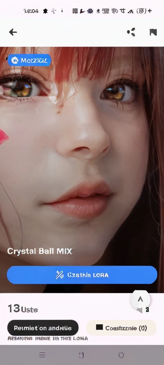 Gqnzer face from crystal ball mix pixai version everything else is the same only that you see a whole girl person is different/enlarge and remake image