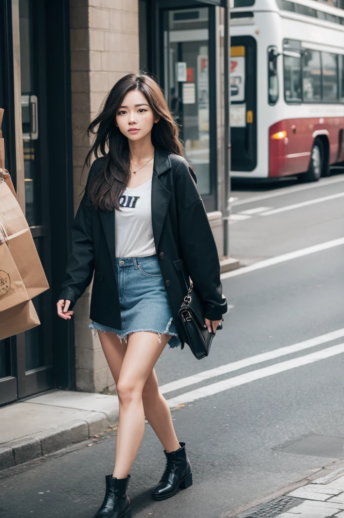 woman walking on the street