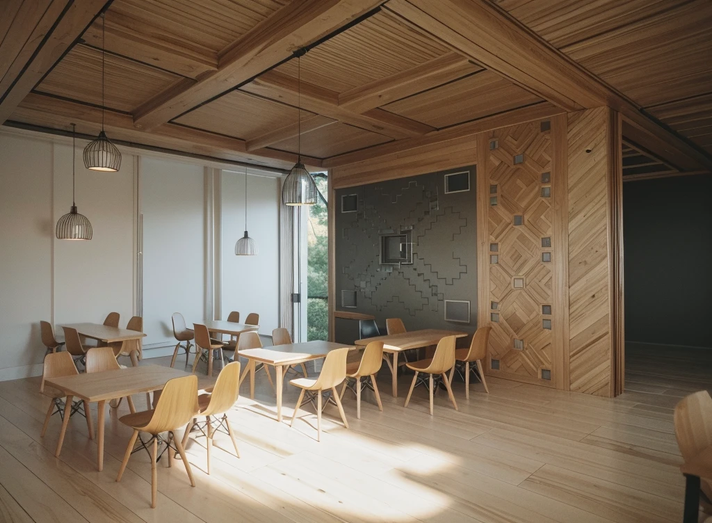 Iso perspective with close-up shots of the entire A modern house model, white walls, flat roof and wooden windows, surrounded by trees, Soft lighting, architectural design in detail, style of modern photography
