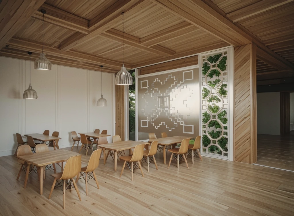 Iso perspective with close-up shots of the entire A modern house model, white walls, flat roof and wooden windows, surrounded by trees, Soft lighting, architectural design in detail, style of modern photography
