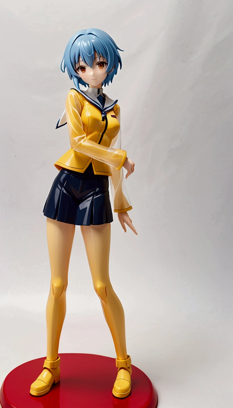 there is a toy figure of a woman with blue hair, Ayanami Rei, anime figure, pop up parade figure, chiho aoshima color scheme, ( highly detailed figure ), posable pvc, full body close-up shot, full pose, aoshima chiho, half figure shot, girl figure, good smile company anime style, various pose