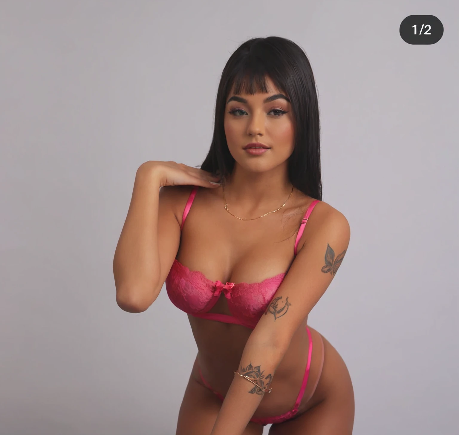 arafed woman in a pink bra and panties posing for a picture, 2 4 year old female model, beautiful female jade tailor, 21 years old, sensuous :8, 18 years old, the extremely hot and sensuous, sensuous pose, filmed in the photo studio, 22 years old, very sensuous pose, promotional session, photo from a promotional session