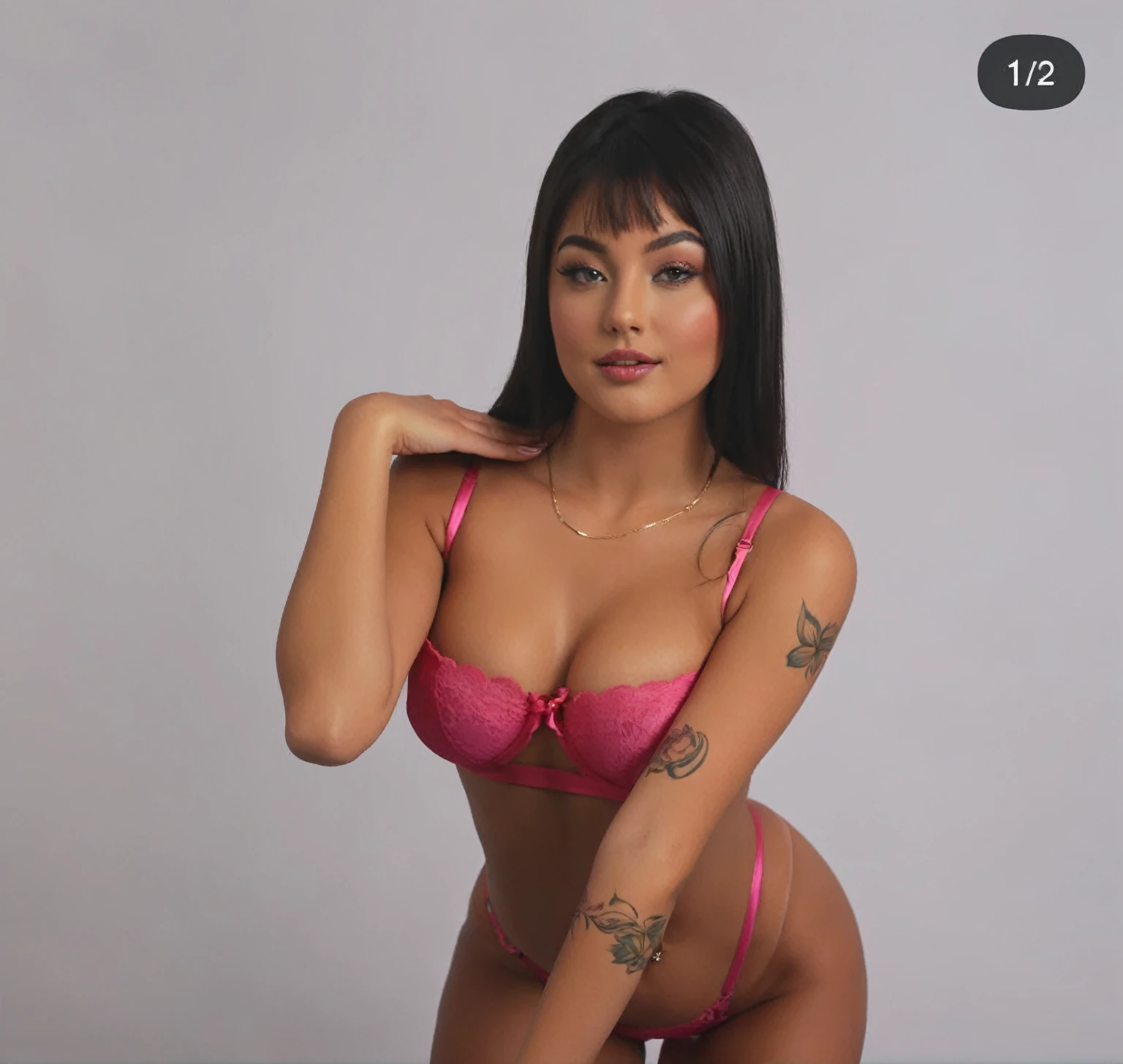 arafed woman in a pink bra and panties posing for a picture, 2 4 year old female model, beautiful female jade tailor, 21 years old, sensuous :8, 18 years old, the extremely hot and sensuous, sensuous pose, filmed in the photo studio, 22 years old, very sensuous pose, promotional session, photo from a promotional session