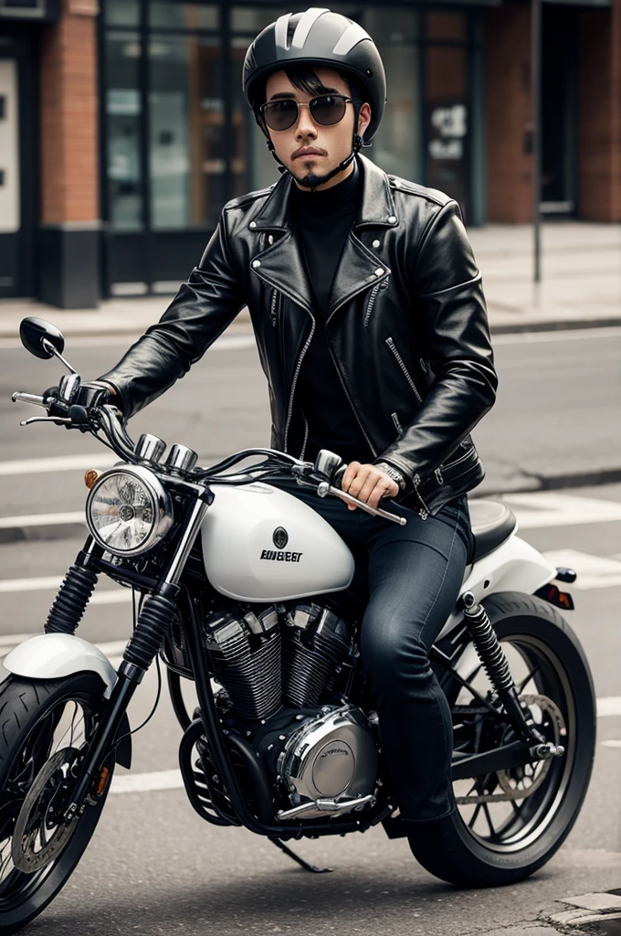 A stylish biker