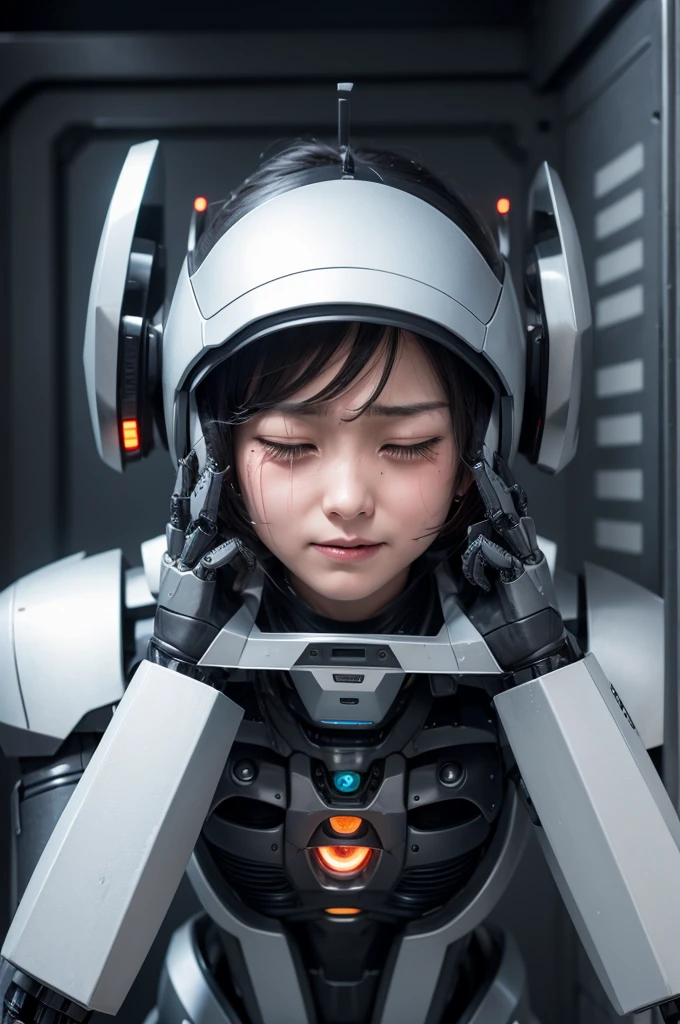A robot crying