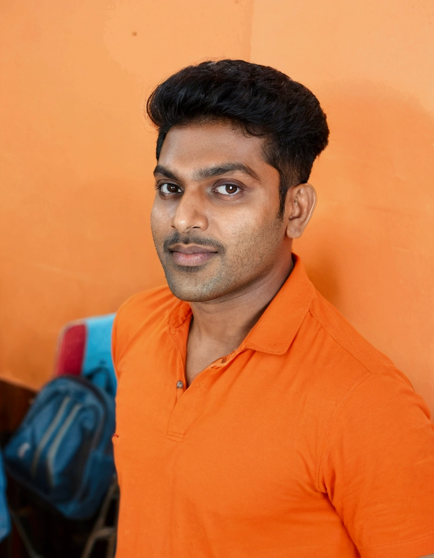 there is a man in an black shirt posing for a picture, with accurate face, portait photo profile picture, wearing an black t shirt, profile pic, ayan nag, jayison devadas, vinayak, very very low quality picture, 8k selfie photograph, with lovely look, without beard,  profile picture, uploaded, vastayan, portrait mode photo