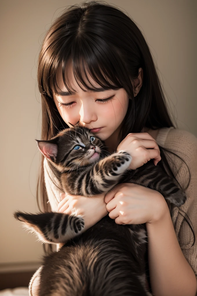 A kitten crying