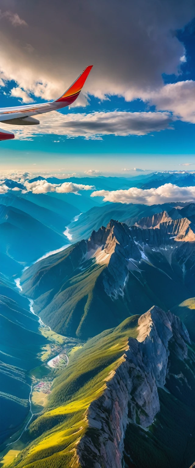 (Highest quality),(masterpiece:1.2),(Very detailed:1.2),Ultra-high resolution,RAW color photos,8K,Vast landscape photography,Realistic photos,Elaborate photos,Skydiving viewpoint,Written boundary depth,Sharp focus,In the clouds,Rocky Mountains,Asahi,Beautiful colors,Written boundary depth,Wide Light,Low contrast,Backlight,Sharp focus,Vibrant colors,moving composition