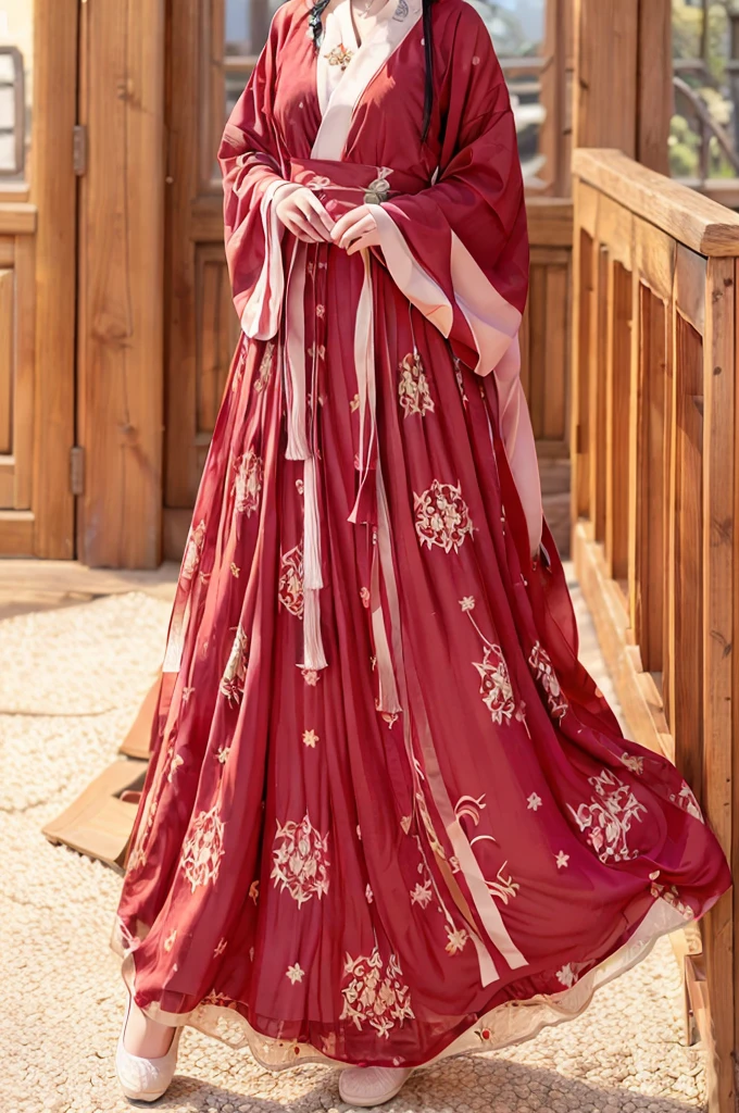 (8k, best quality, masterpiece:1.2), (realistic, photo-realistic:1.2)1girl,perfect face, perfect eyes,pureerosface_v1, red hanfu,tang style,(full body:1.2),