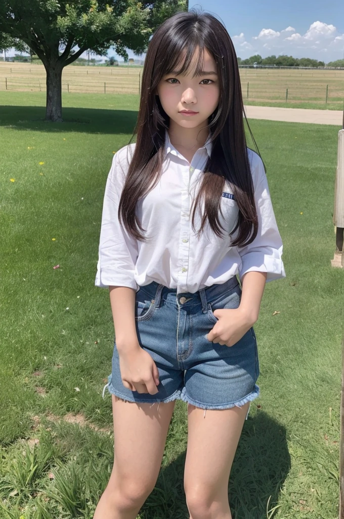 1 Female,((One girl)),((16 years old)), (cowboy shot),(from the front:1.8),squat,Hug your feet, (On the grass:1.3),10th Generation, Very young,Innocent beautiful girl, Idol's face, Delicate girl, (sneakers),(school uniform:1.5),(White shirt:1), (Red tie:1), (blazer:1),(cardigan:1), (Checkered Skirt:1.3),garden,(white lace panties are visible:1.3), (satin fabric panties:1), (white lace panties:1.1), (Lift up your shirt:1.2),Large Breasts,masterpiece, Highest quality, 8K,(beautiful skin:1),Detailed face,Smooth bristles, Glowing black eyes,Sparkling eyes,Childish,RAW Photos,Expressionless, (Small eyes and face:1.0,Accurate body、((bare breasts))、((show off nipple))、(Long brown hair)