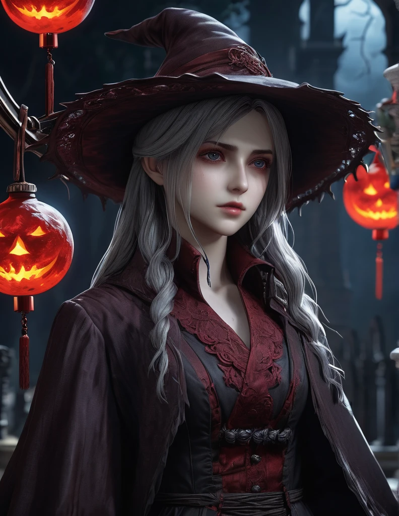 quality(8k wallpaper of extremely detailed CG unit, ​masterpiece, hight resolution, top-quality, top-quality real texture skin,hyper realisitic, digitial painting,increase the resolution,RAW photos，best qualtiy,highly detailed,the wallpaper),BREAK,8K, Girl, Dvd 80 bloodborne darkfantasy, anime art, horror scene, blood moon, ghosts, 