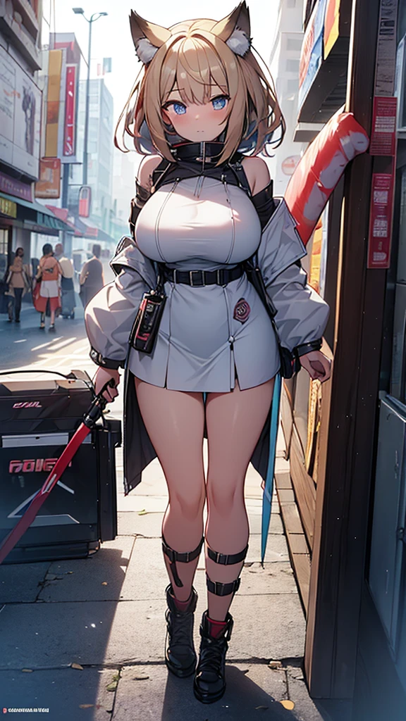 One girl, 18-year-old, Mix 4, (32k, RAW Photos, Highest quality, masterpiece:1.2), (Anime-like, photoAnime-like:1.37), cute, night, rain, Humidity, Professional Lighting, Photon Mapping, Radio City, Physically Based Rendering, Super Resolution, (Big Breasts:1.2), {{A weaponized organism escapes from a laboratory and preys on girls in the city, taking on a human form.}}, The bones of a girl he had preyed on were lying at his feet., NSFW