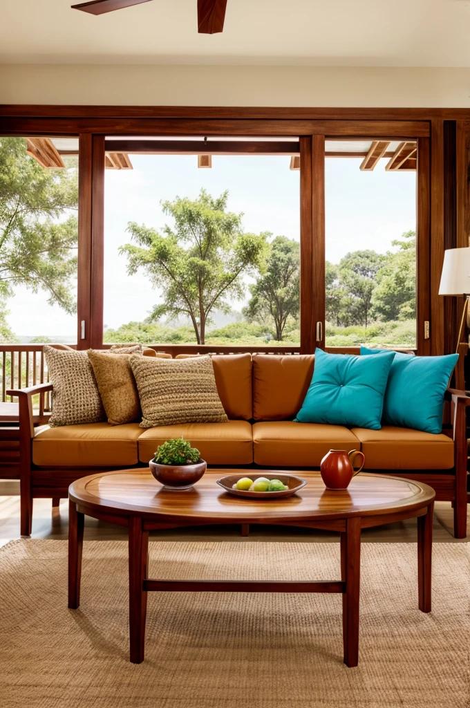 Living room Color combinations for burma teak furniture