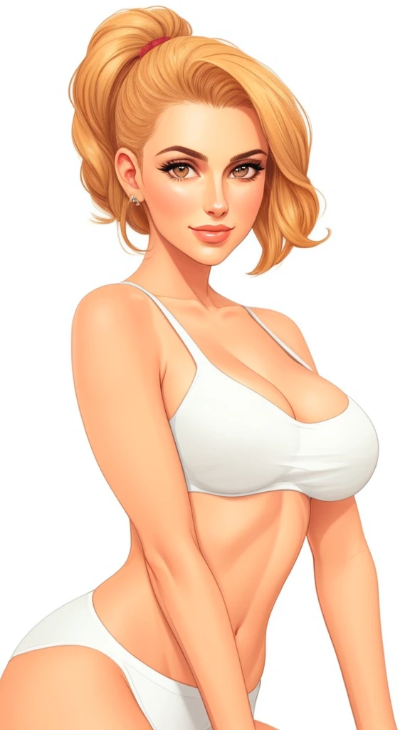 pretty woman, rubenesque, white background, blank background