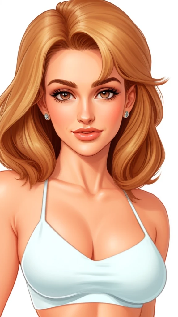  pretty woman, rubenesque,  white background, blank background