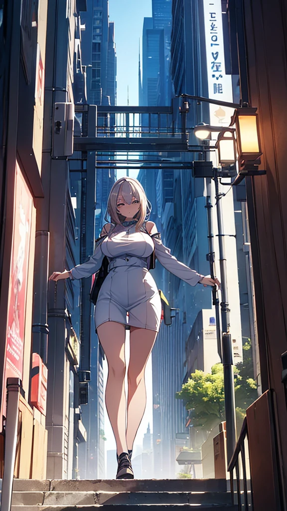 One girl, 18-year-old, Mix 4, (32k, RAW Photos, Highest quality, masterpiece:1.2), (Anime-like, photoAnime-like:1.37), cute, night, rain, Humidity, Professional Lighting, Photon Mapping, Radio City, Physically Based Rendering, Super Resolution, (Big Breasts:1.2), {{A weaponized organism escapes from a laboratory and preys on girls in the city, taking on a human form.}}, The bones of a girl he had preyed on were lying at his feet., NSFW