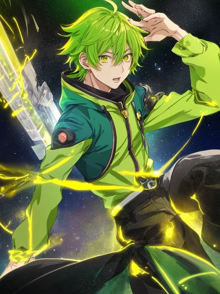 male　宇宙人のmale　The face is yellow-green　Anime Images