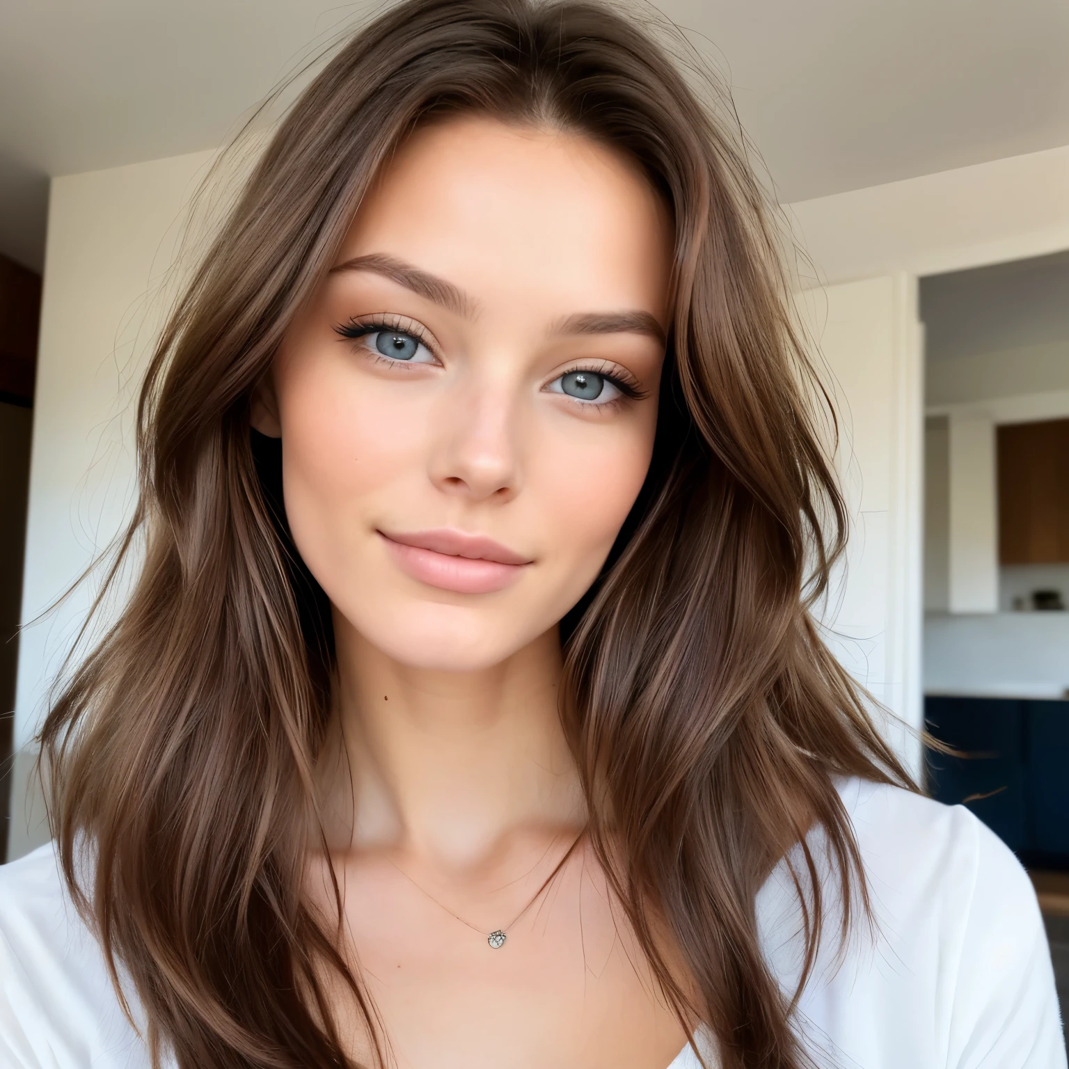  portrait d'une jolie BRUNETTE DE 24 ANS (yeux bleux)  