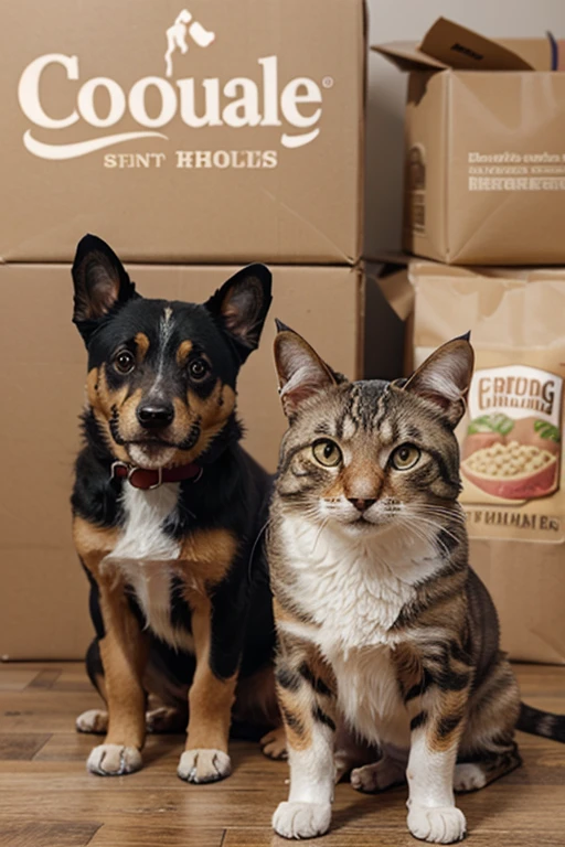 a dehydrated dog and cat food logo with the name NOODLE CROQUETTES
