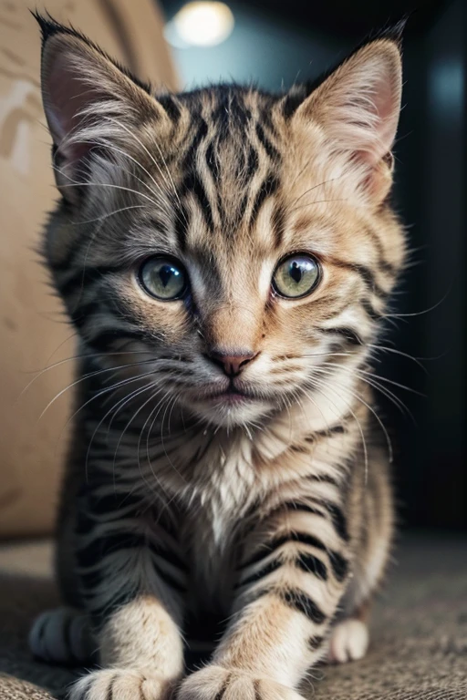 a cute kitten, a tender kitten, a military kitten, 1 kitten, detailed fur, detailed eyes, detailed  features, soft whiskers, paw pads, tiny claws, small nose, purring, sitting pose, military uniform, camouflage pattern, adventure, exploration, (best quality,4k,8k,highres,masterpiece:1.2),ultra-detailed,(realistic,photorealistic,photo-realistic:1.37),cinematic lighting,vibrant colors,cute,adorable