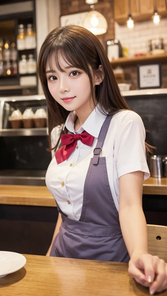 ((sfw: 1.4)),((detailed face, professional photography)), ((sfw, barista uniform, sidelocks-hair, 1 Girl)), Ultra High Resolution, (Realistic: 1.4), RAW Photo, Best Quality, (Photorealistic Stick), Focus, Soft Light, ((15 years old)), ((Japanese)), (( (young face))), (surface), (depth of field), masterpiece, (realistic), woman, bangs, ((1 girl))
