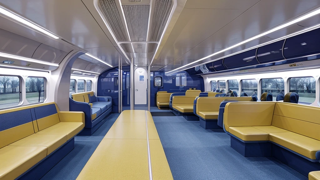 Futuristic train interior、white unity