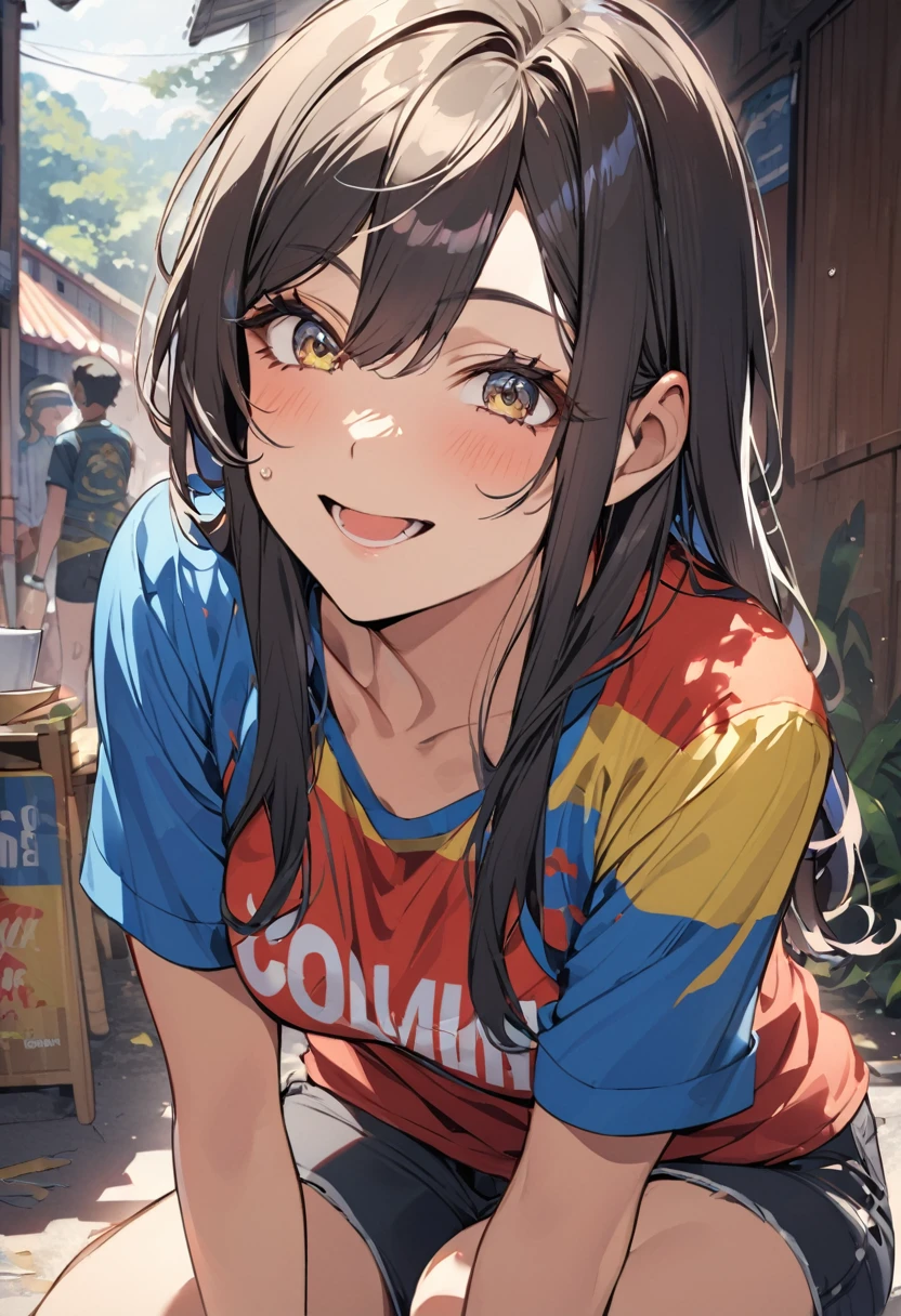 (best quality, Artwork),sexually, erotic, 18+, NSFW, 1 girl, 1 , dressed in the Barcelona shirt ,4k image quality