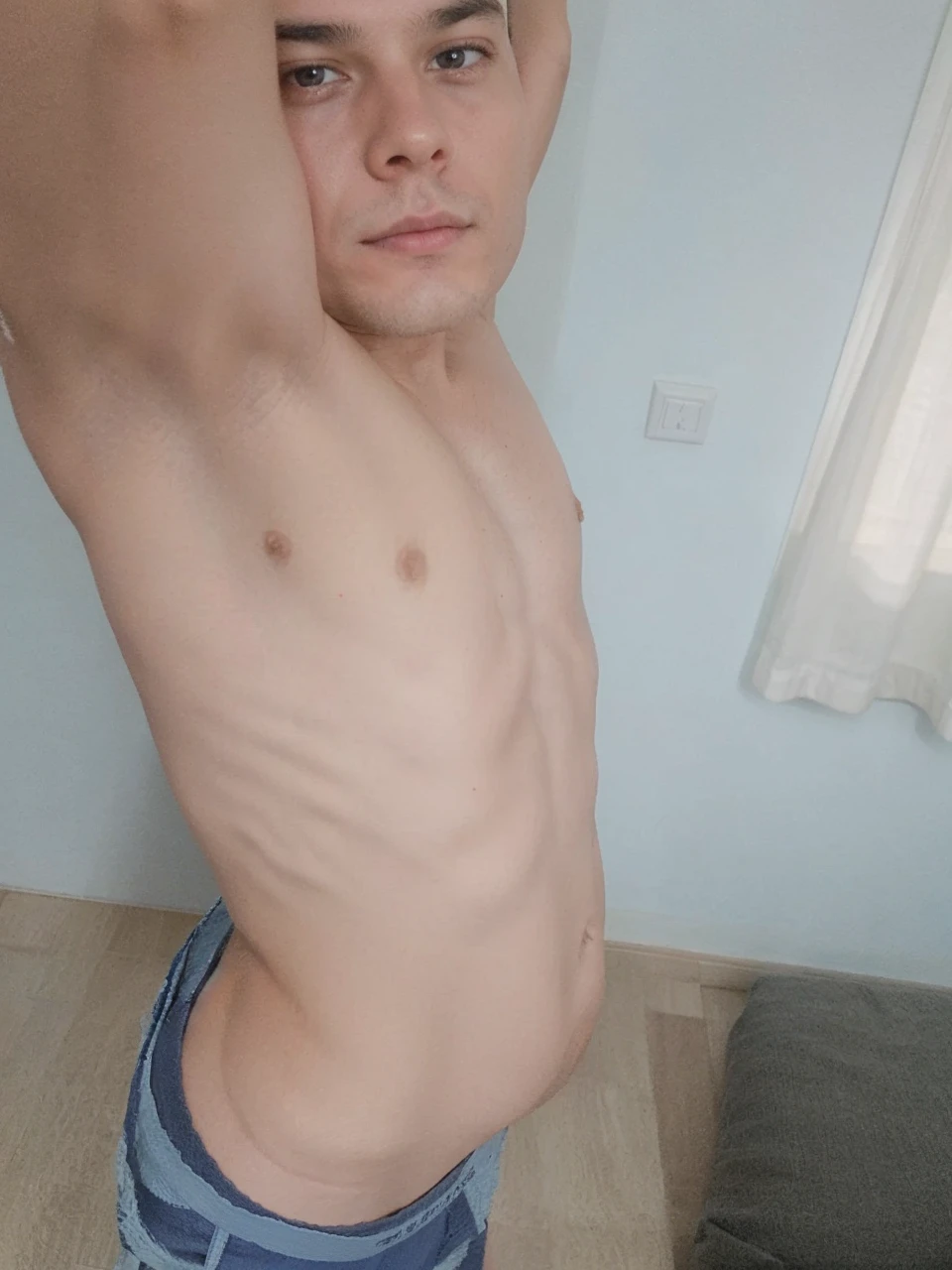 Boy in the photo in light blue underwear