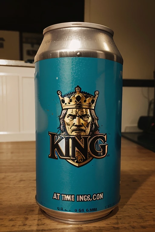 A can that says the King 