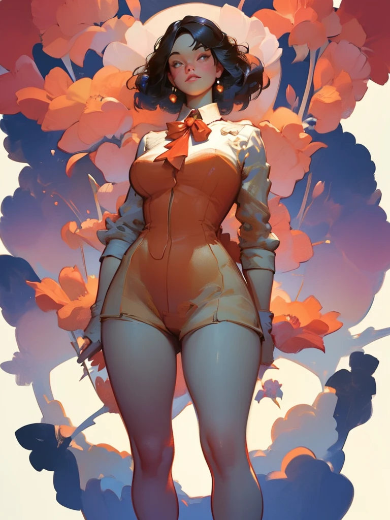 A beautiful brown skin woman, detailed expressive eyes, (best quality, masterpiece:1.2), illustration by artgerm and norman rockwell, attractive woman, perfect body, curvy girl, toned body, thick thighs, hyperfeminine curves, cute and playful, emotive expression, anatomically correct proportions, highly detailed, masterpiece, light smile, hyper realistic, depth of field, light and shade contrast, 8K, super detailing, Precise, Best quality, HD, high resolution