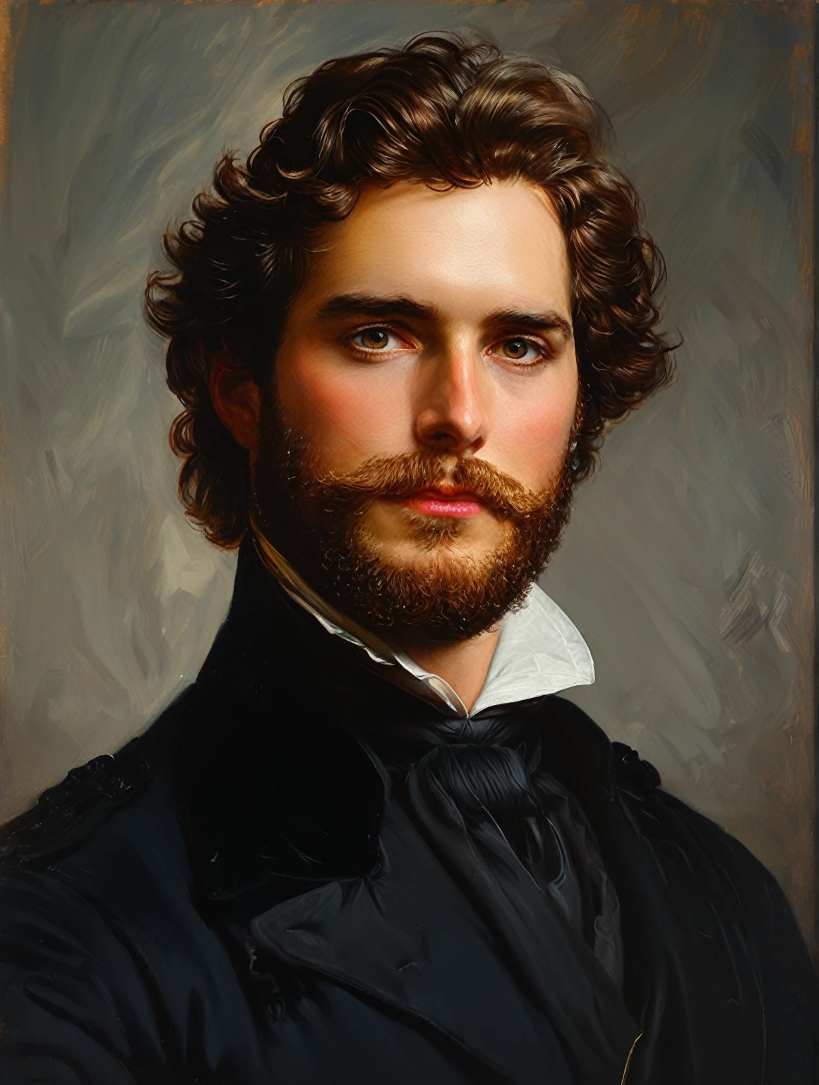 Painting of a man with a beard and a black jacket, Portrait of a Victorian Duke, Portrait of a Victorian Duke, inspired by Franz Xaver Winterhalter, Royal portraiture, beautiful drawing of the characters, beautiful stunning realistic, portrait of henry cavill, renaissance digital painting, Prince of the Renaissance, very detailed portrait, epic and cool portrait