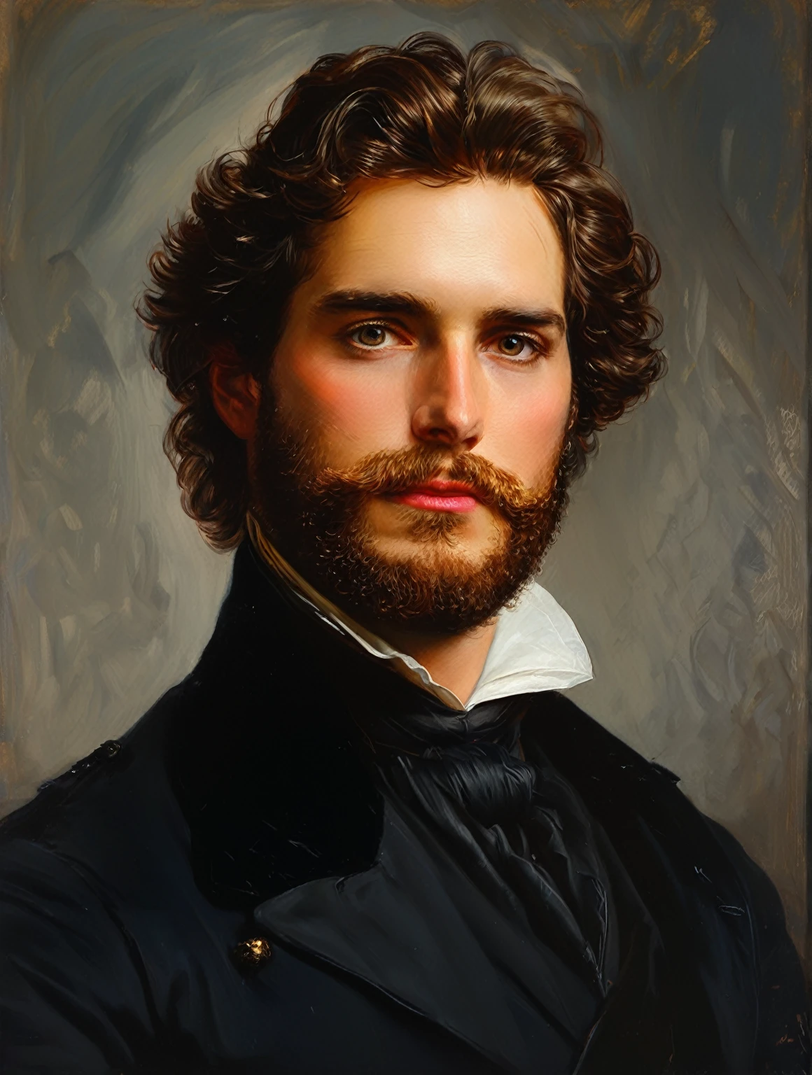 Painting of a man with a beard and a black jacket, Portrait of a Victorian Duke, Portrait of a Victorian Duke, inspired by Franz Xaver Winterhalter, Royal portraiture, beautiful drawing of the characters, beautiful stunning realistic, portrait of henry cavill, renaissance digital painting, Prince of the Renaissance, very detailed portrait, epic and cool portrait