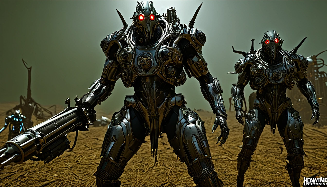 in (full shot:3.1) of lot of characters from (Heavy Metal Magazine:3.1), inspired by Clyde Caldwell art, in Cyberpunk apocalypse in chaotic world, monsters and robots, (with Creepy, Sci-Fi, Fantasy and Horror:2.9) retro sci fi, Horror movie, ((Cinematic film)), ((Ultra Detailed)), Complex, ((Sharp Focus)), Object Texture, Studio Photo, Complex Details, ((Highly Detailed)), Photo Real Style, ((Hyper-realistic)), High Dynamic Range, ((Realistic Textures)), 8K UHD, Nikon D 850, Kodak Portra 400, Fujifilm XT, 3D rendering