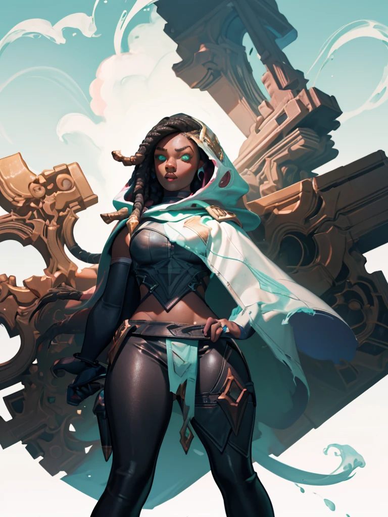 A beautiful black woman, detailed expressive eyes, (best quality, masterpiece:1.2), illustration by artgerm and norman rockwell, attractive woman, perfect body, curvy girl, toned body, thick thighs, hyperfeminine curves, cute and playful, emotive expression, anatomically correct proportions, highly detailed, masterpiece, light smile, hyper realistic, depth of field, light and shade contrast, 8K, super detailing, Precise, Best quality, HD, high resolution