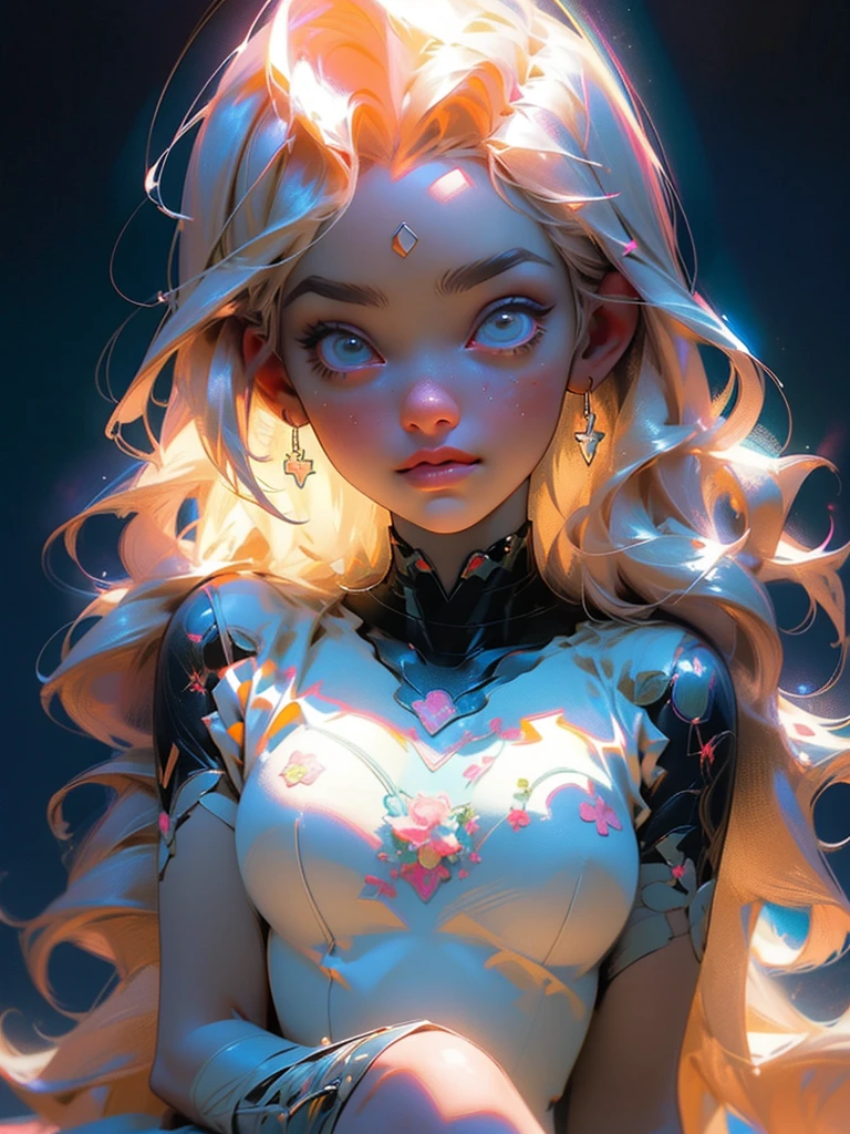 Beautiful woman detailed definition body using Spider-Man roleplay, big breasts, chest torn clothes, blonde hair, anime style, 8k resolution, seen from below, pink face --auto --s2