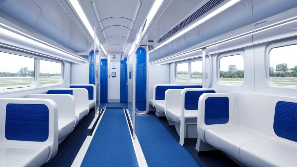 White futuristic train interior、Everything is in white、White wall、White long seats only、Blue Ne Online