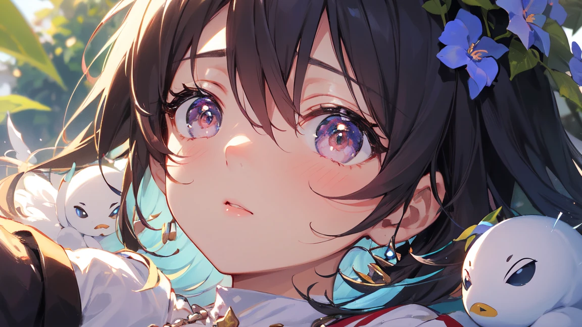 SoraDress, ponytail, star hair ornament, hair ribbon, blue eyes, white dress, cleavage, frills, gloves, arm garter, blue thighhighs,,,(masterpiece),(best quality),(ultra-detailed),(best illustration),(best shadow),(absurdres),(detailed background),(very aesthetic),1girl,dim lightning,in bedroom,orgasm,horny,looking at viewer,in heat,,heavy breath,shiny skin,sweat,,,ohogao, teary-eyed, drool, half-closed eyes,,(portrait,face focus,close up:1.15),front view,looking at viewer,incoming hug,heart_shaped_pupils,(saliva on viewer ,drooling,saliva rail),front view,