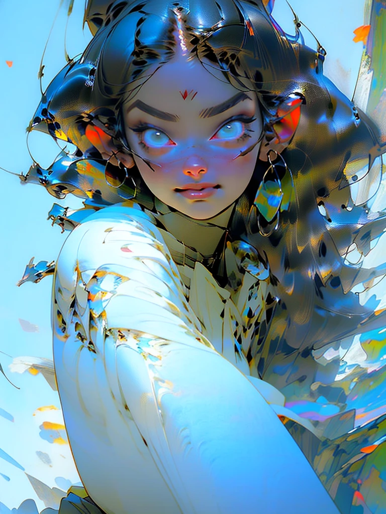 A beautiful egyptian woman, ebony skin, tanned skin, detailed expressive eyes, (best quality, masterpiece:1.2), illustration by artgerm and norman rockwell, attractive woman, perfect body, curvy girl, toned body, thick thighs, hyperfeminine curves, cute and playful, emotive expression, anatomically correct proportions, highly detailed, masterpiece, light smile, hyper realistic, depth of field, light and shade contrast, 8K, super detailing, Precise, Best quality, HD, high resolution