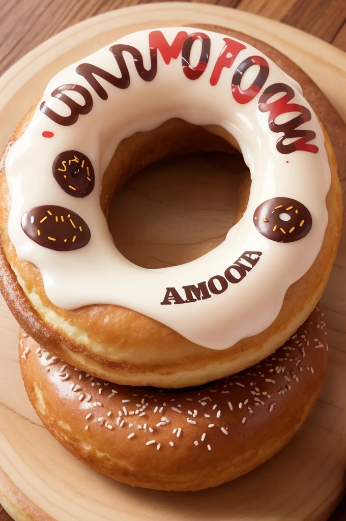 A donut logo with the name Donuts da Amora 