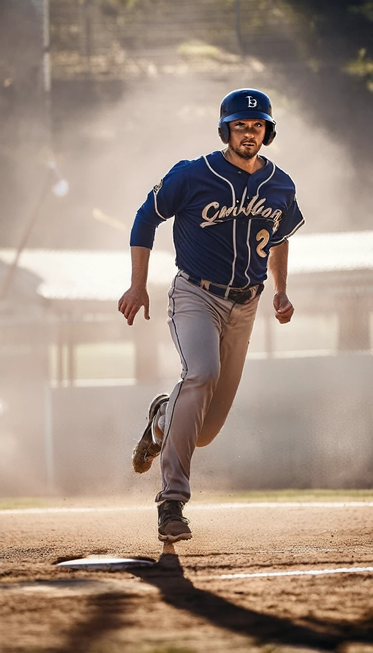 dark horror, game for life, baseball player try to hit impossible ball, (best quality,4k,8k,highres,masterpiece:1.2),ultra-detailed,(realistic,photorealistic,photo-realistic:1.37), cinematic lighting, dramatic shadows, gritty, moody, (haunting,unsettling,ominous:1.2), intense sports action, player swinging bat, ball glowing with eldritch energy, dark storm clouds, decrepit baseball field, crumbling stadium, (crowd cheering,crowd gasping:1.1), dramatic camera angle, Cinematic Hollywood Film