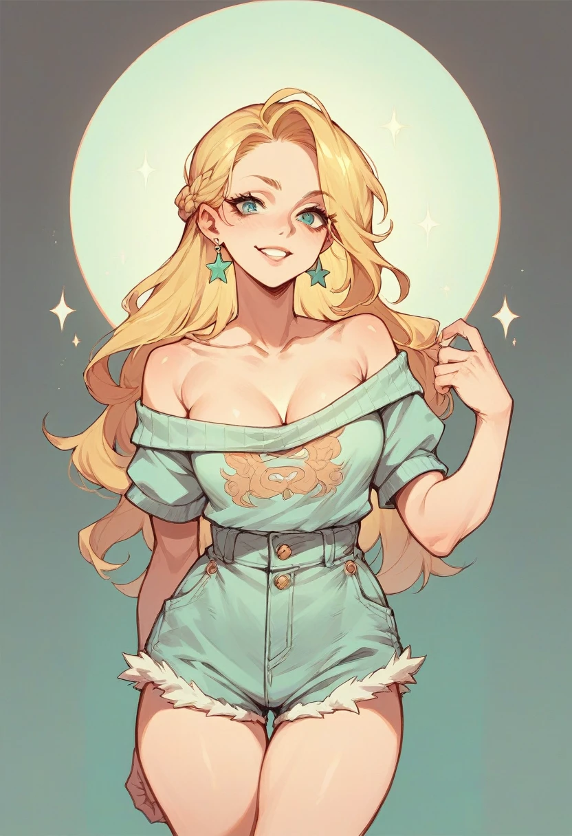 Beautiful woman 25 years old, not very high, long curly light blonde hair, Thin waist, big tits, well-shaped and large hips. she's crying, Office