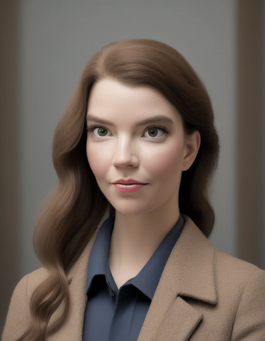 Close up portrait of woman atjx, (wearing a jacket:1.2),(explorer:1.2),(in a museum, exhibitions, quiet:1.2) , eye makeup, smoky eye shadow, dark hair, Horse tail,